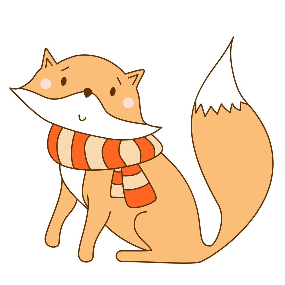 Fuchs in einem Schal. süßes wildes Tier. Vektor-Illustration vektor