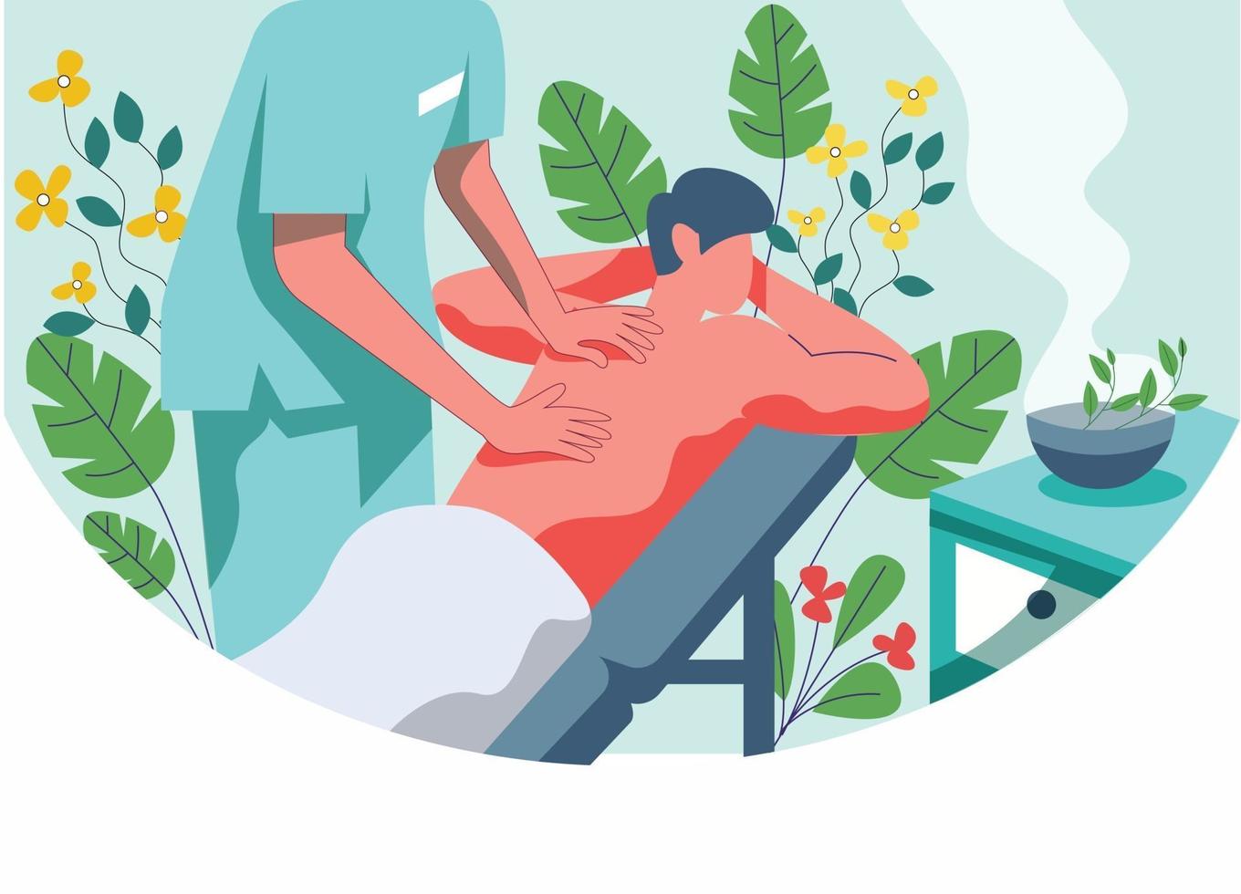 Spa-Massage-Konzept Illustration Vektor