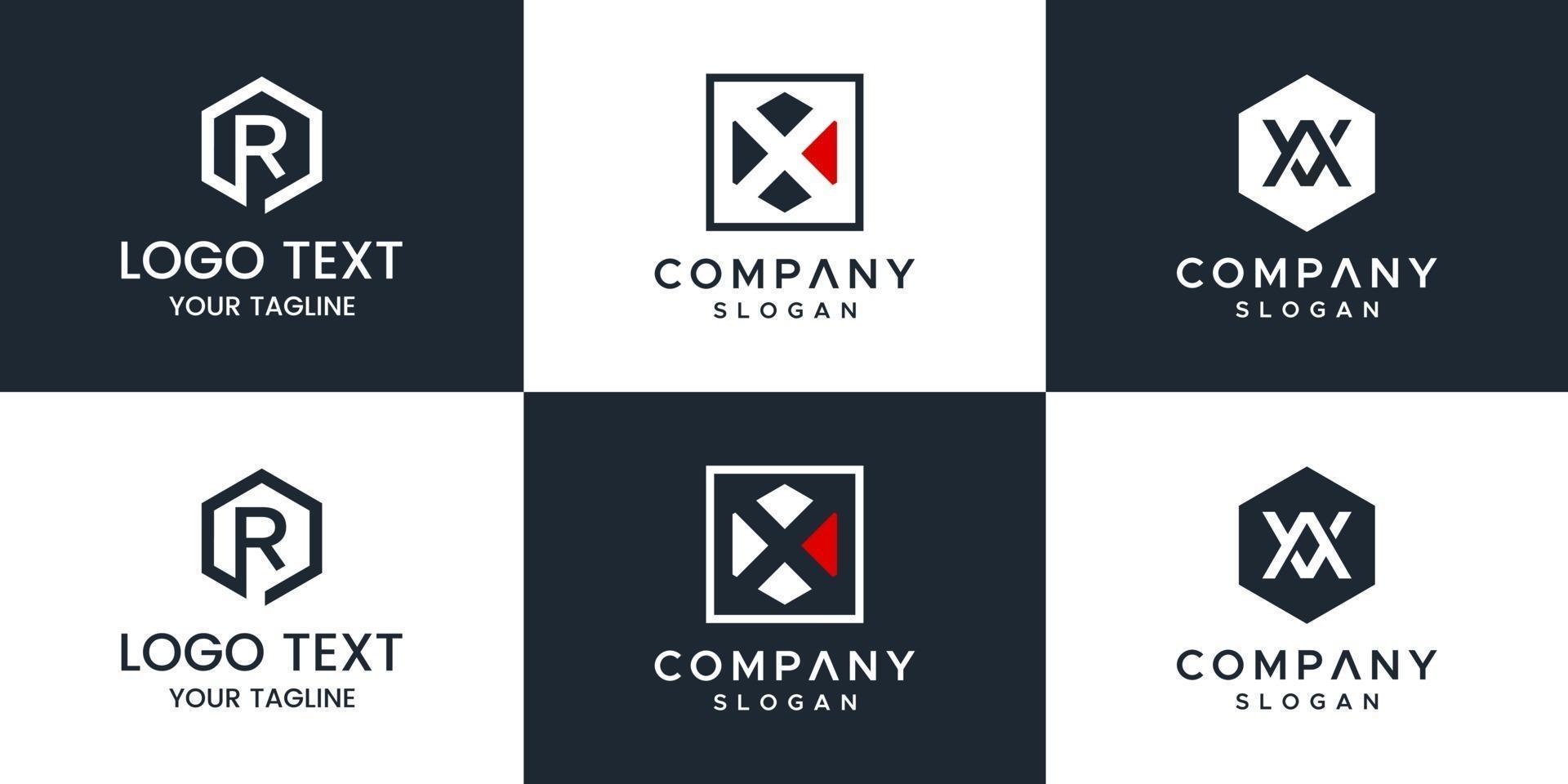 Monogramm Set Brief Logo Design Vektor