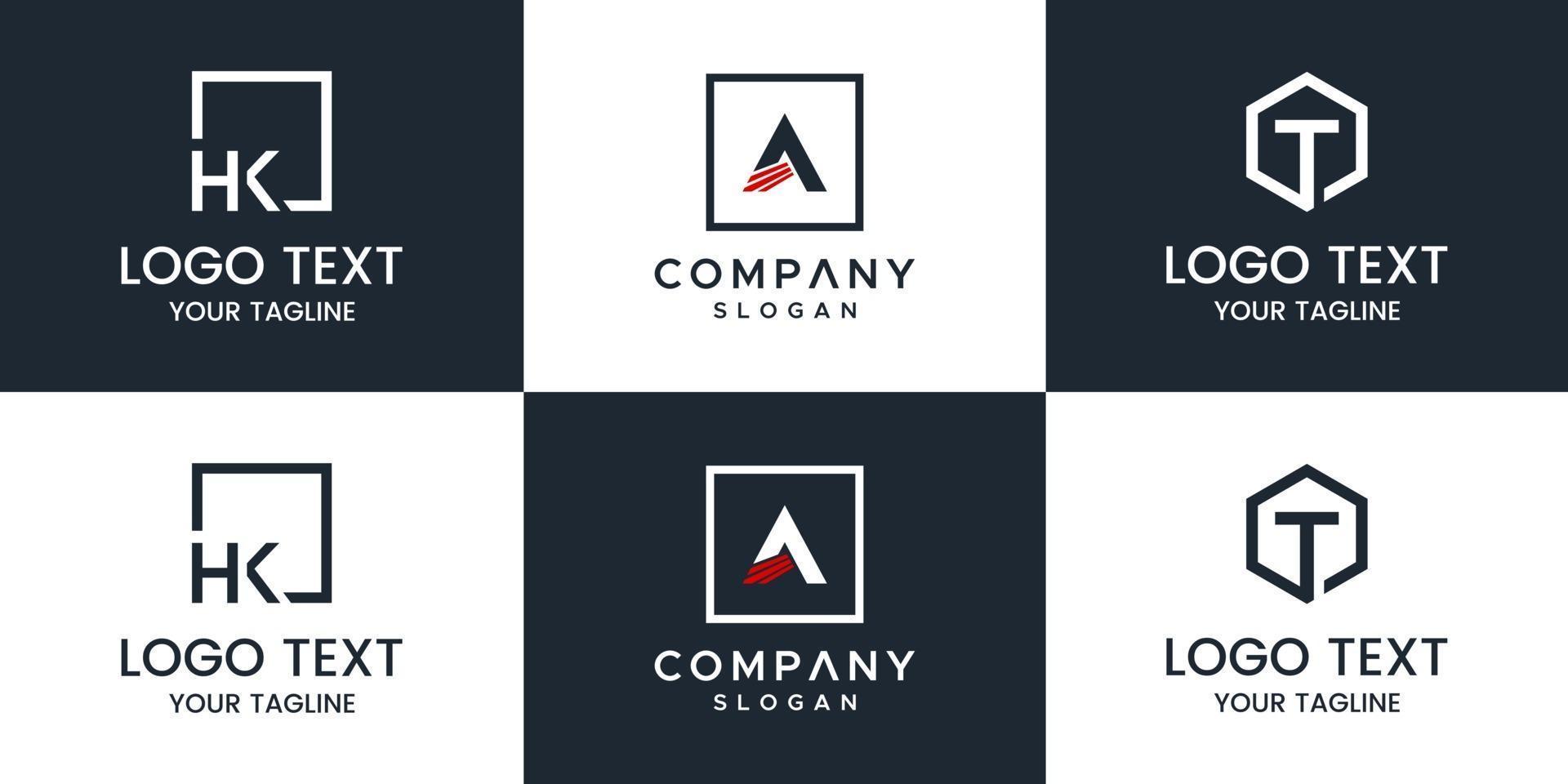 Monogramm Set Brief Logo Design Vektor