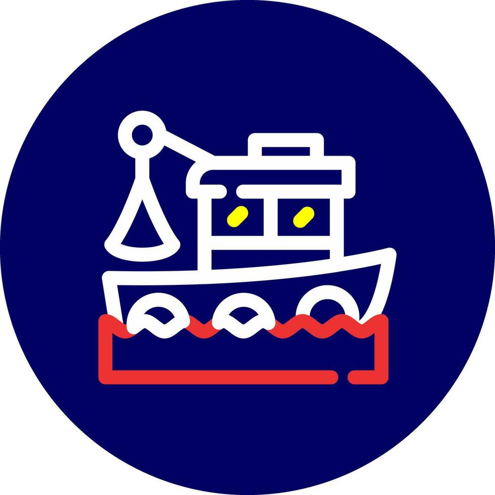 Fischerboot kreatives Icon-Design vektor