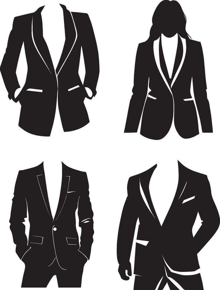 Blazer Vektor Silhouette schwarz Farbe 3