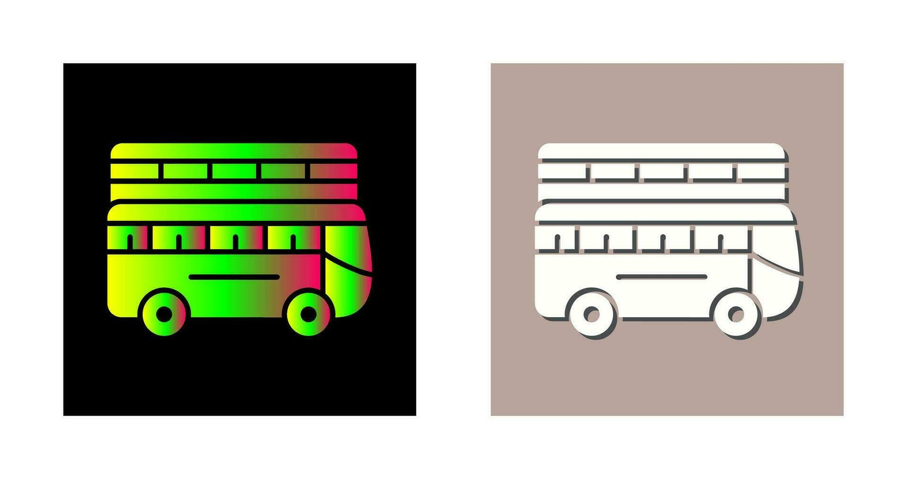 dubbel- buss vektor ikon