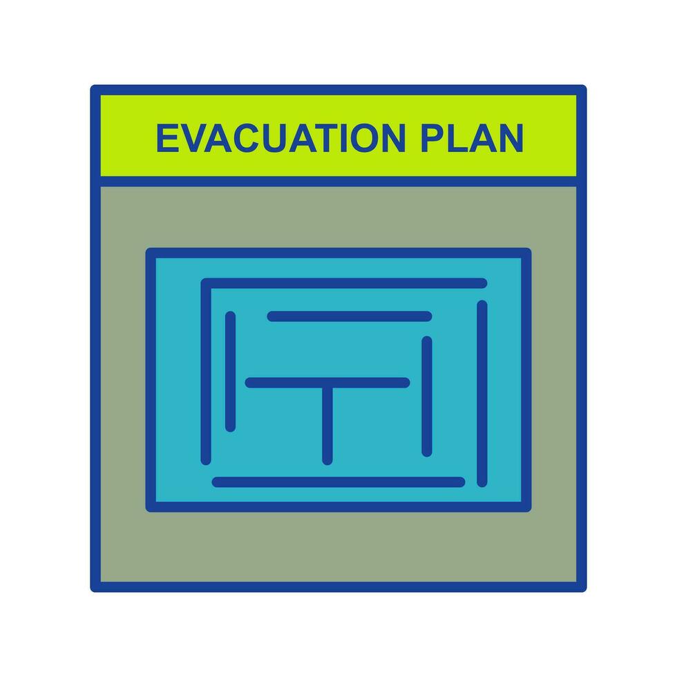 evakuering planen vektor ikon