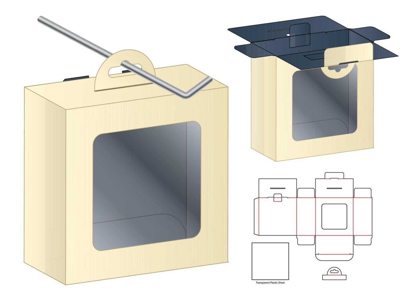 Box Verpackung Stanzschablone design.3d Mockup vektor