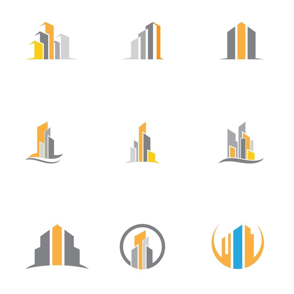 fastighets-, fastighets- och konstruktionslogotypdesign vektor