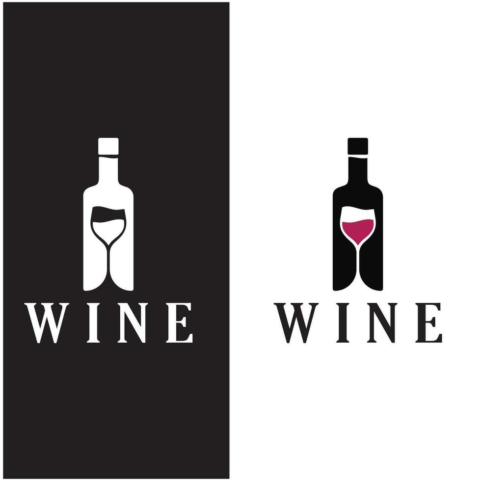 Wein-Logo-Design-Vorlage. Vektor-Illustration des Symbol-Vektors vektor