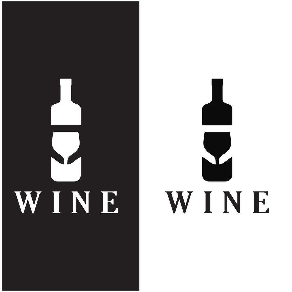 Wein-Logo-Design-Vorlage. Vektor-Illustration des Symbol-Vektors vektor