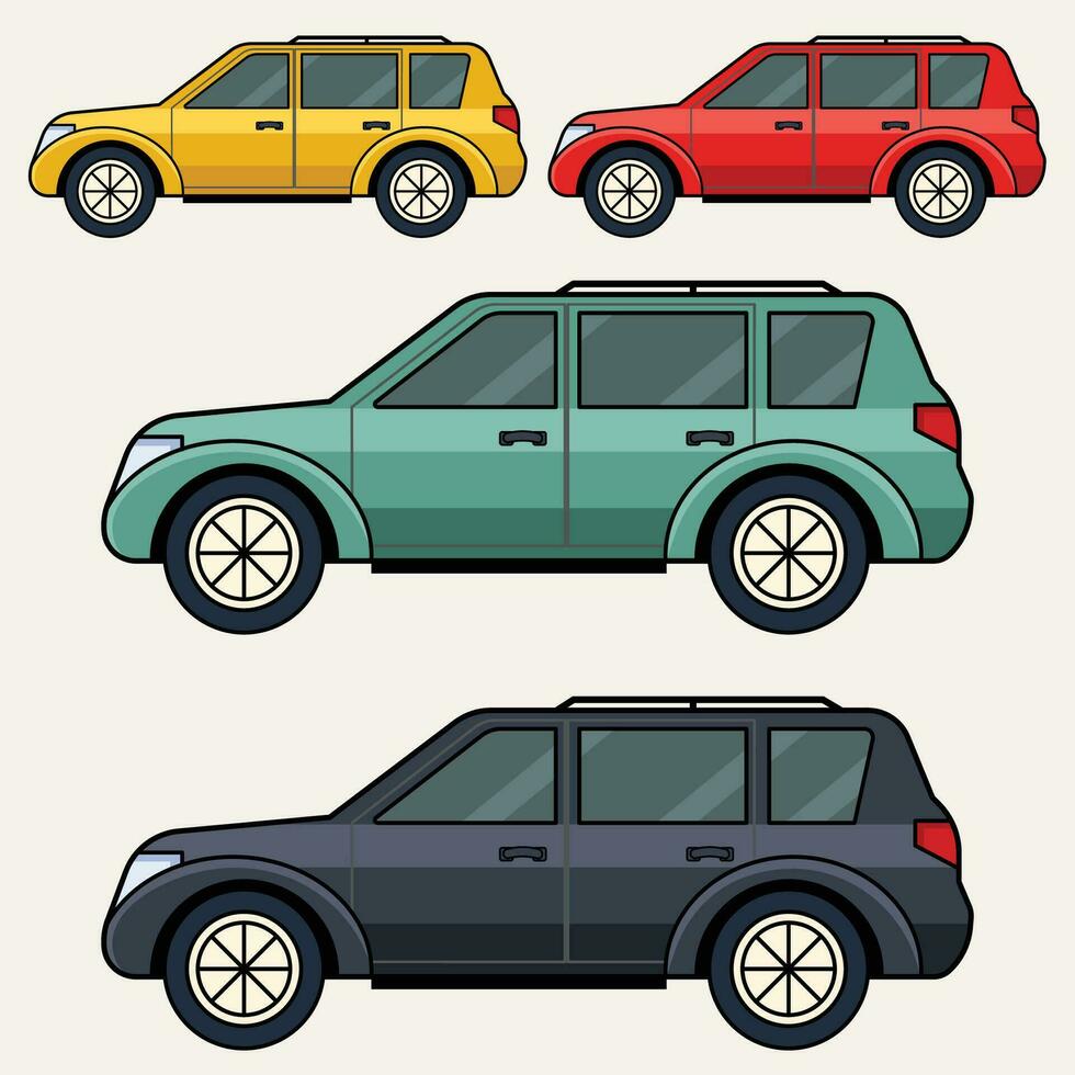 uppsättning av sUV bil konst illustration vektor