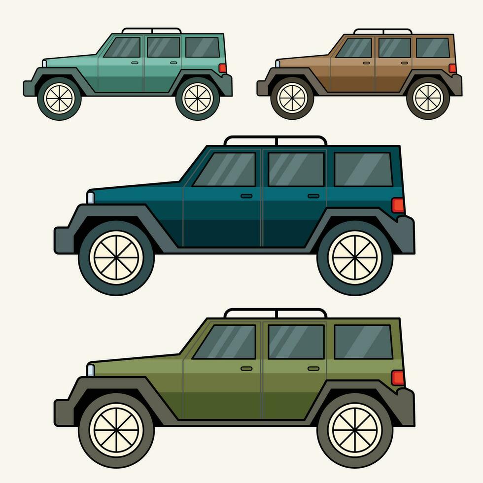 uppsättning av sUV bil konst illustration vektor