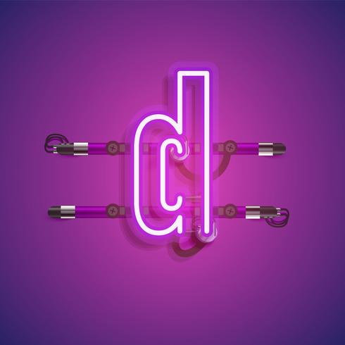 Realistischer Neoncharakter mit Drähten und Konsole, Vektorillustration vektor