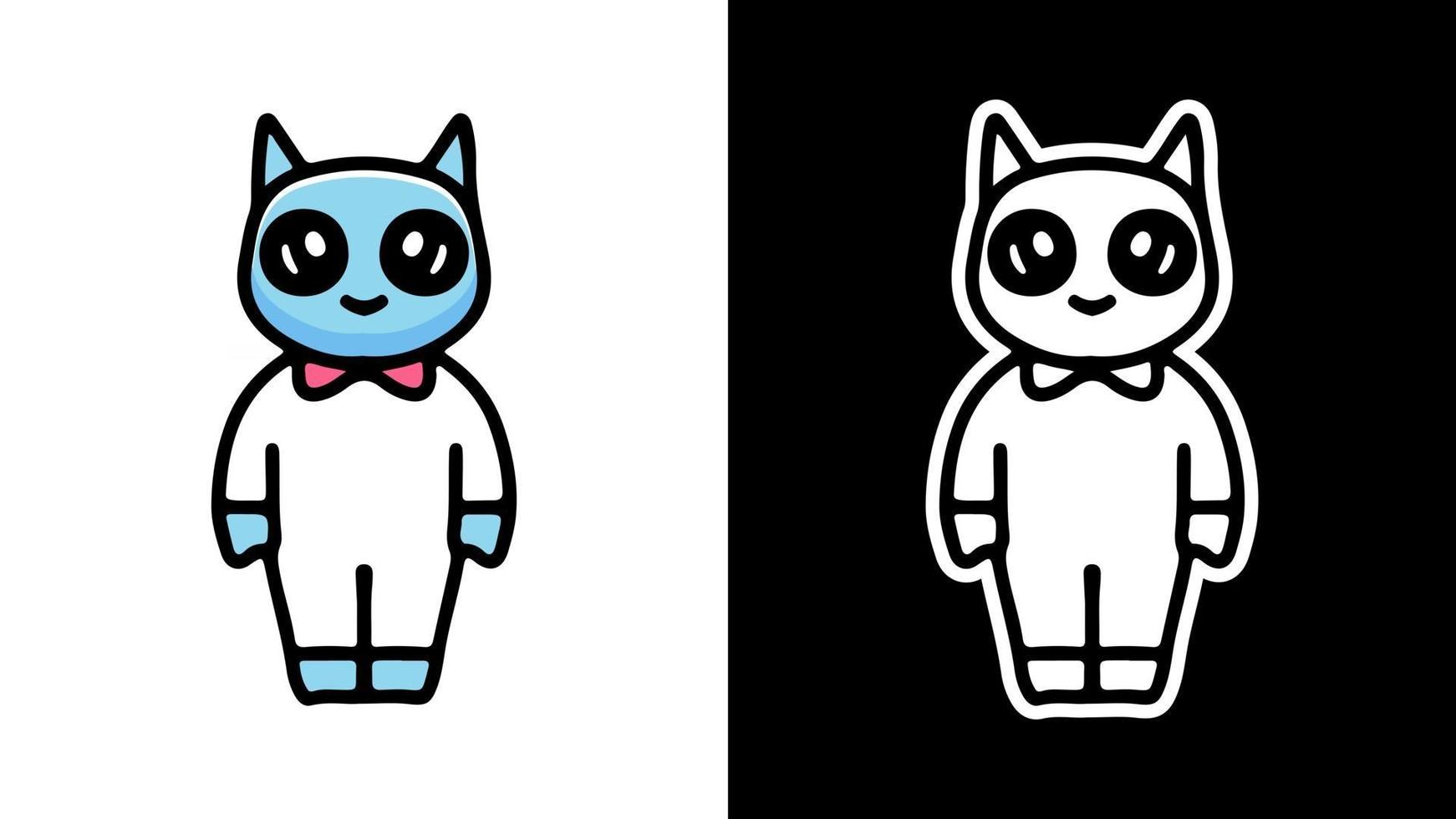 entzückende Katze im Pyjama-Designvektor mit Karikatur vektor