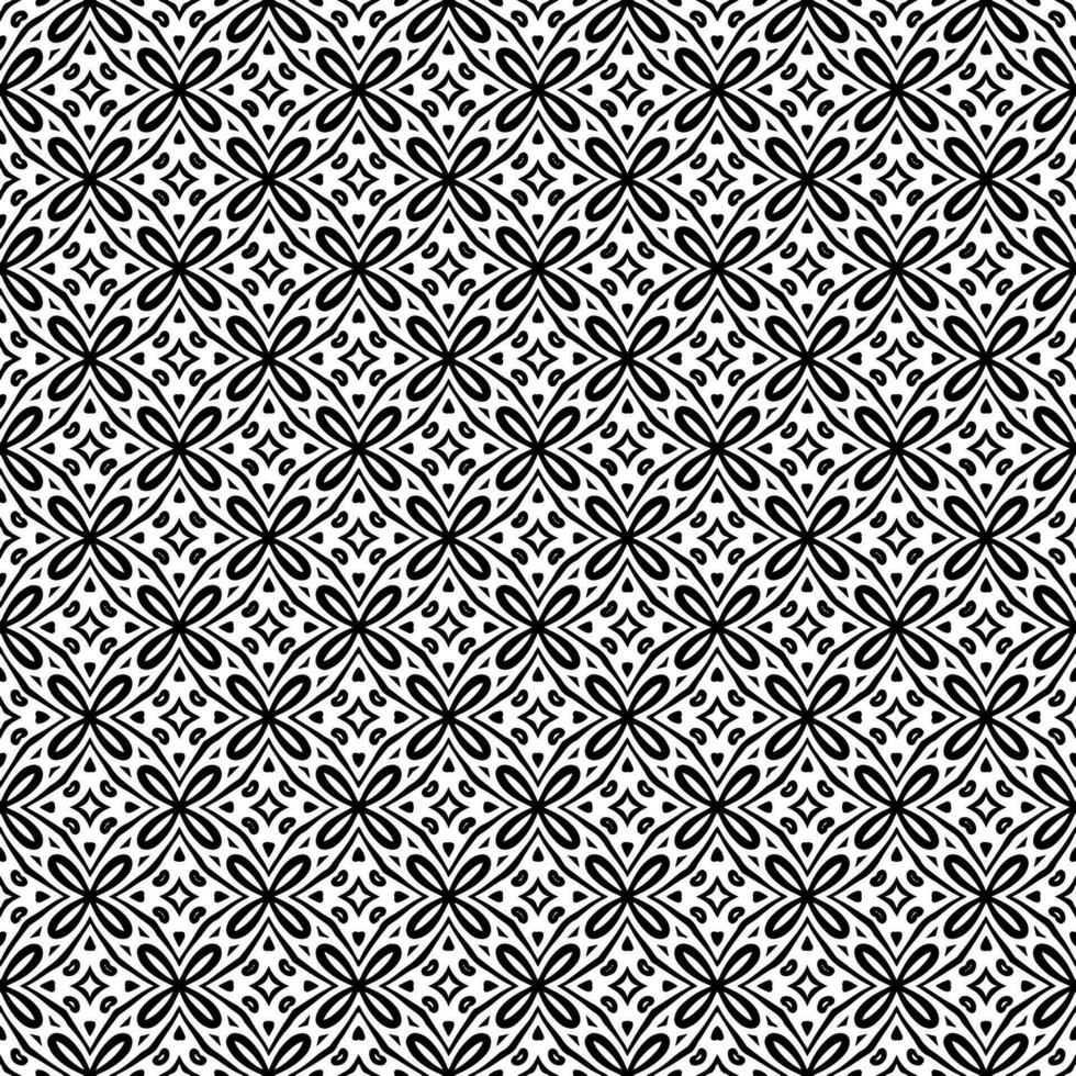 Schwarz-Weiß-nahtlose Mustertextur. Ziergrafik in Graustufen. Mosaik Ornamente. Mustervorlage. vektor