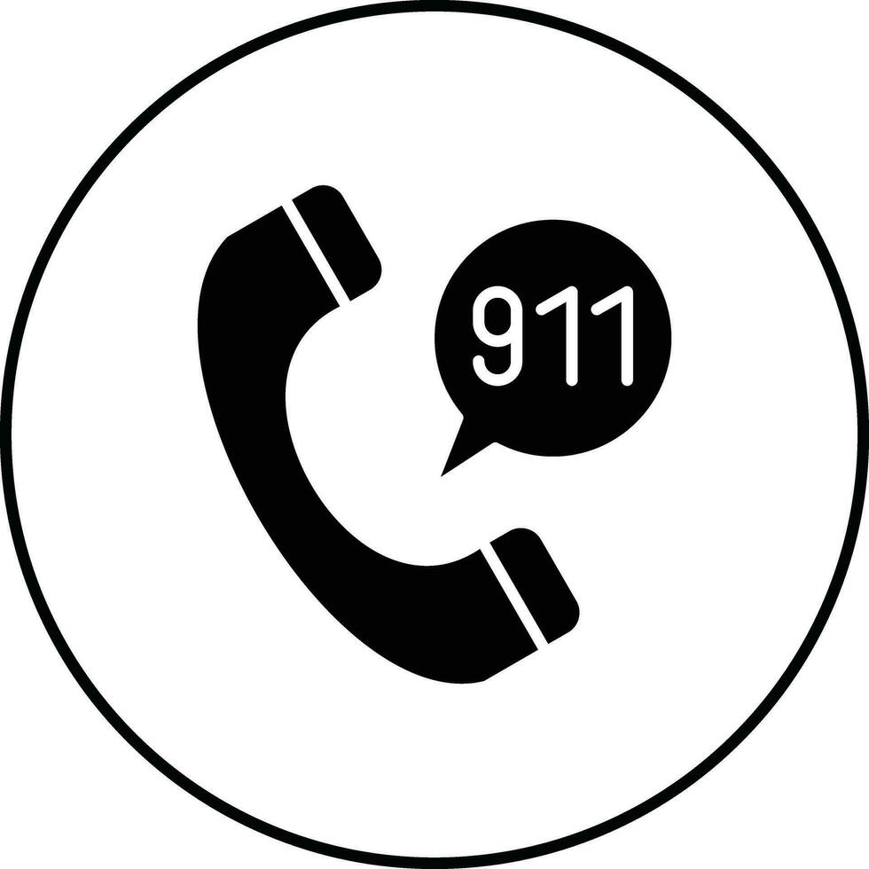 ring upp 911 vektor ikon