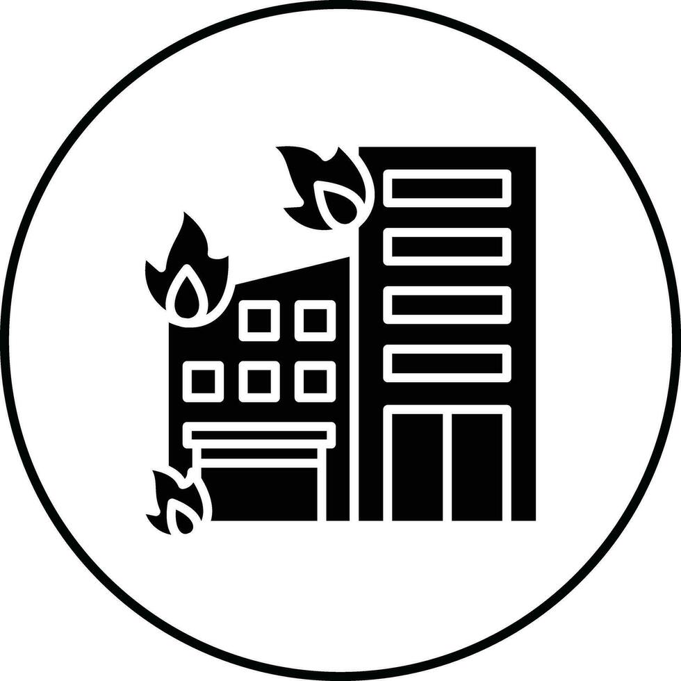 byggnad brand vektor ikon