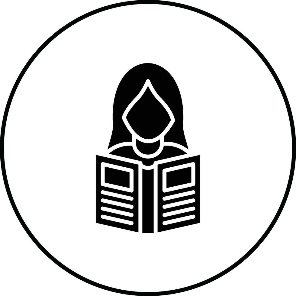 Frauen lesen Buch Vektor Symbol