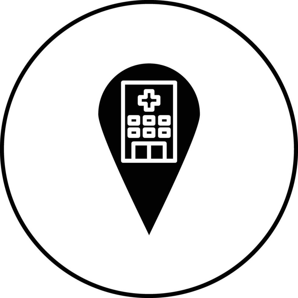 Krankenhaus Ort Vektor Symbol