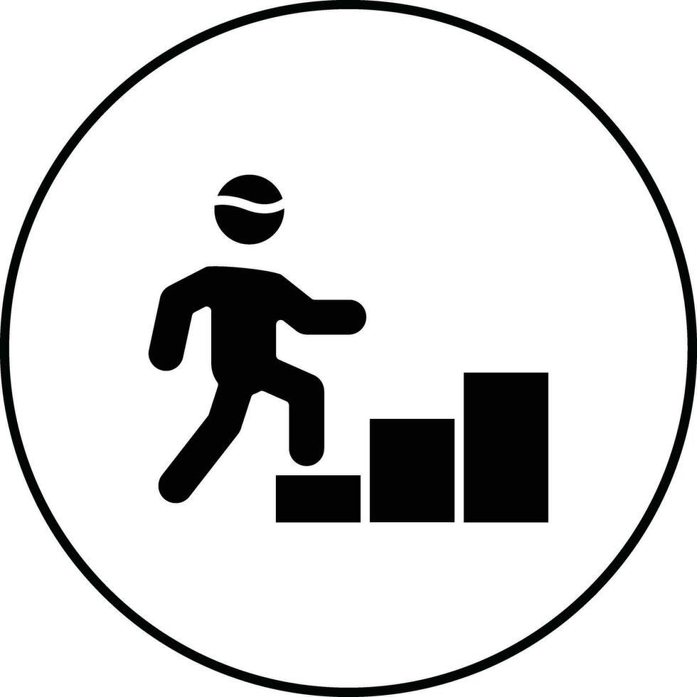 Person Klettern Treppe Vektor Symbol