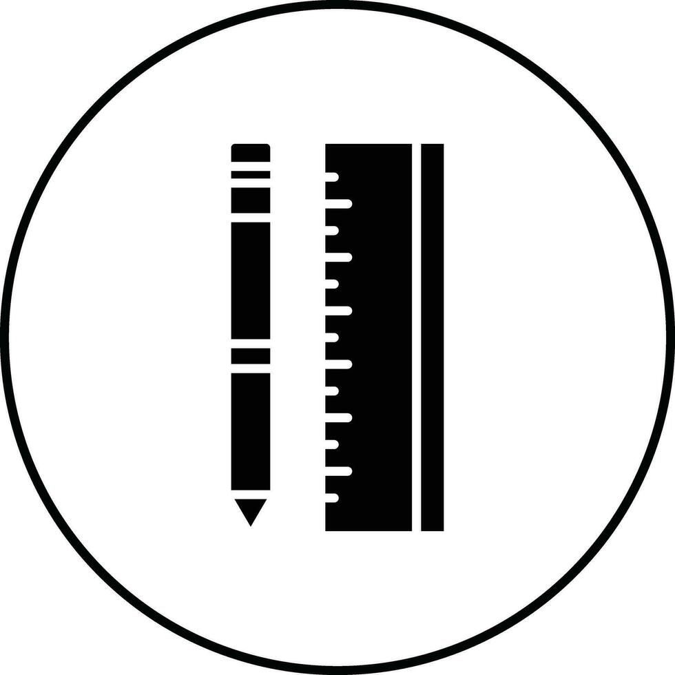 Vektorsymbol für Bleistift und Lineal vektor