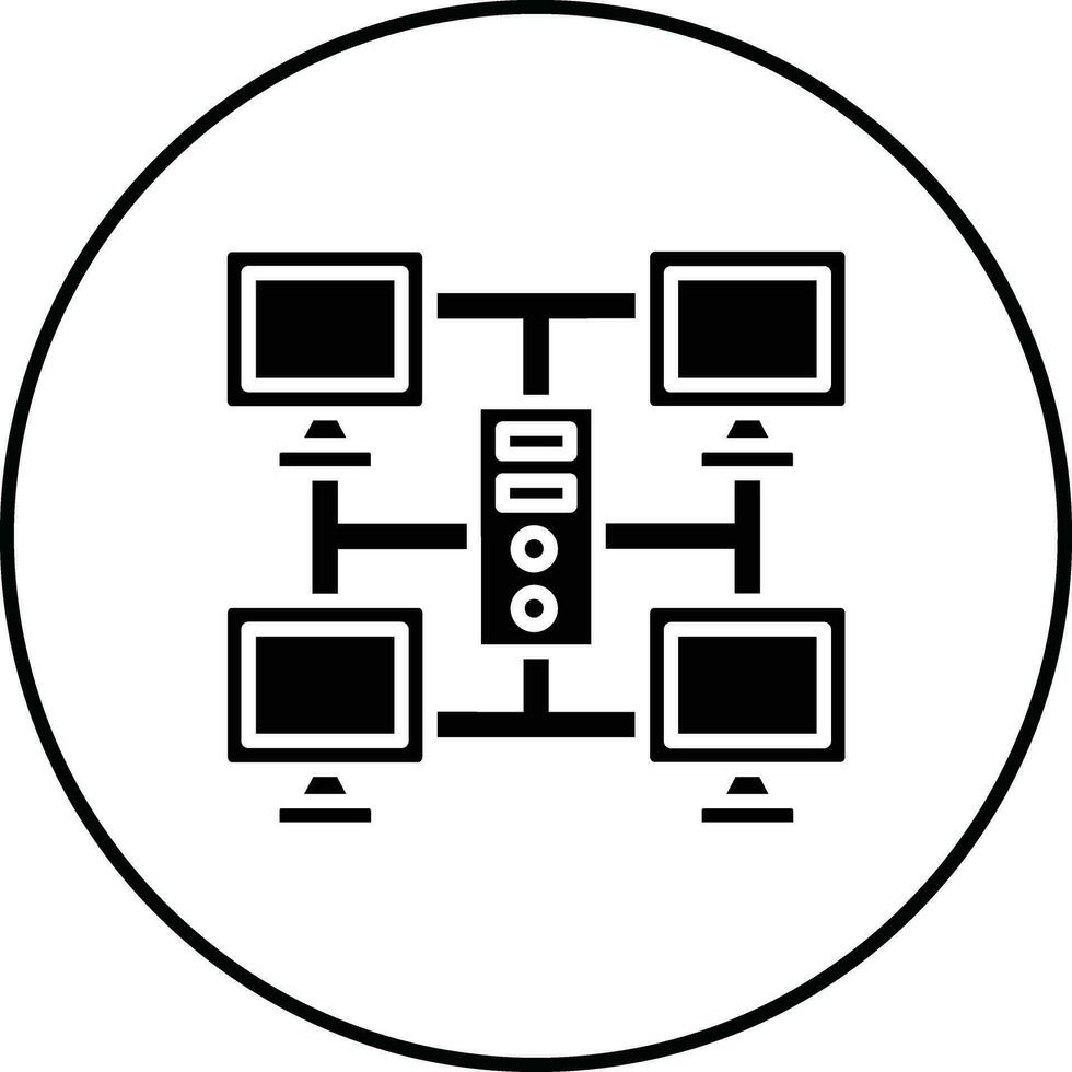 rutnät datoranvändning vektor ikon