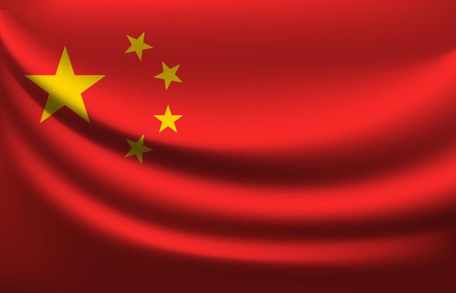 wehende flagge von china vektor