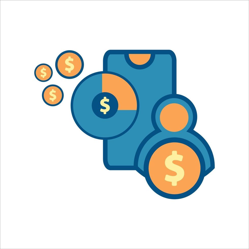 Symbol für mobile Finanzen, Smartphone mit Geldsymbol vektor
