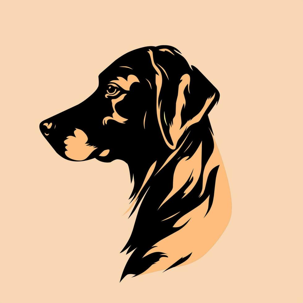 svart grädde hund illustration design med grädde bakgrund vektor