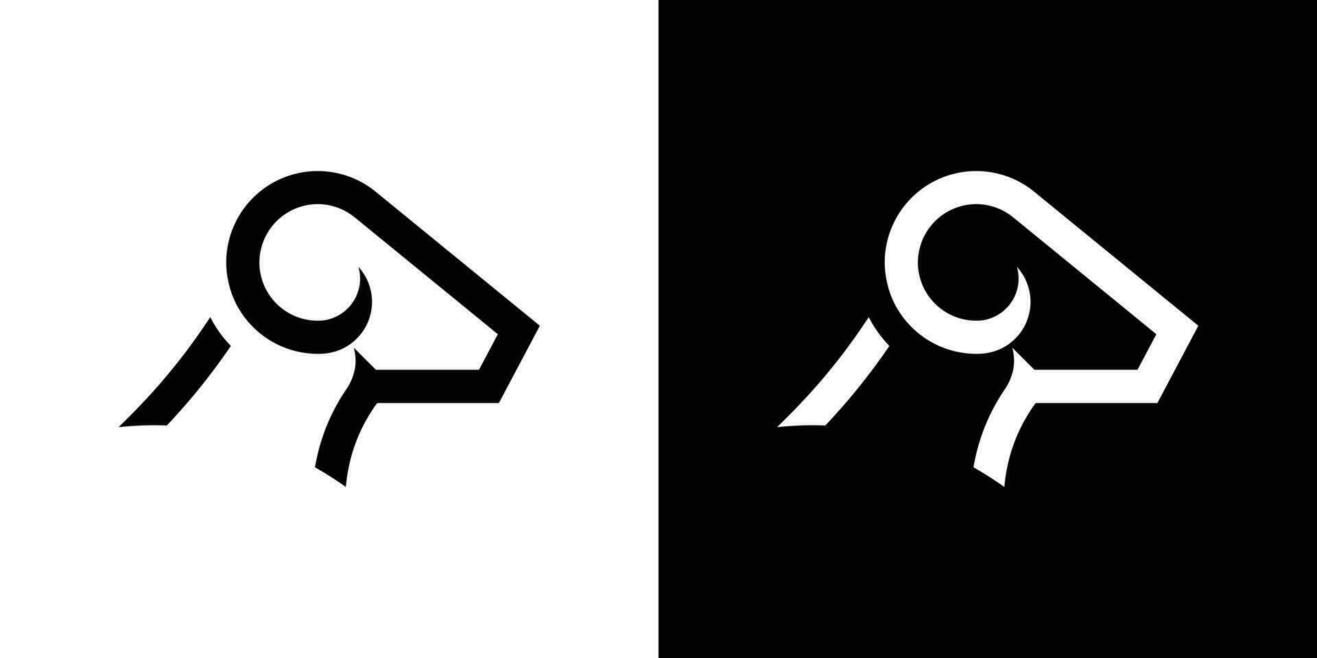 Ziege Kopf Logo Design gemacht im ein einfach und abstrakt Stil. vektor
