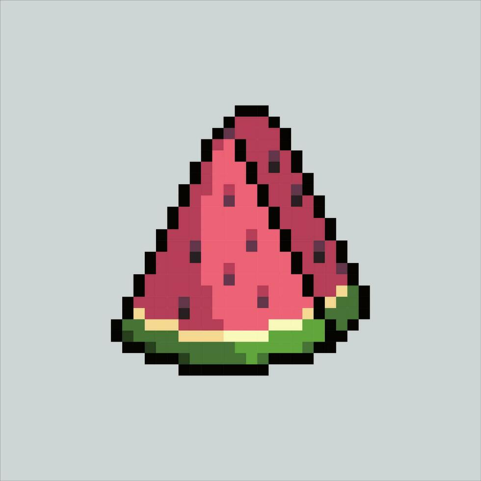 Pixel Kunst Illustration Wassermelone. pixelig Wassermelone. Scheibe von Sommer- Wassermelone Symbol pixelig zum das Pixel Kunst Spiel und Symbol zum Webseite und Video Spiel. alt Schule retro. vektor