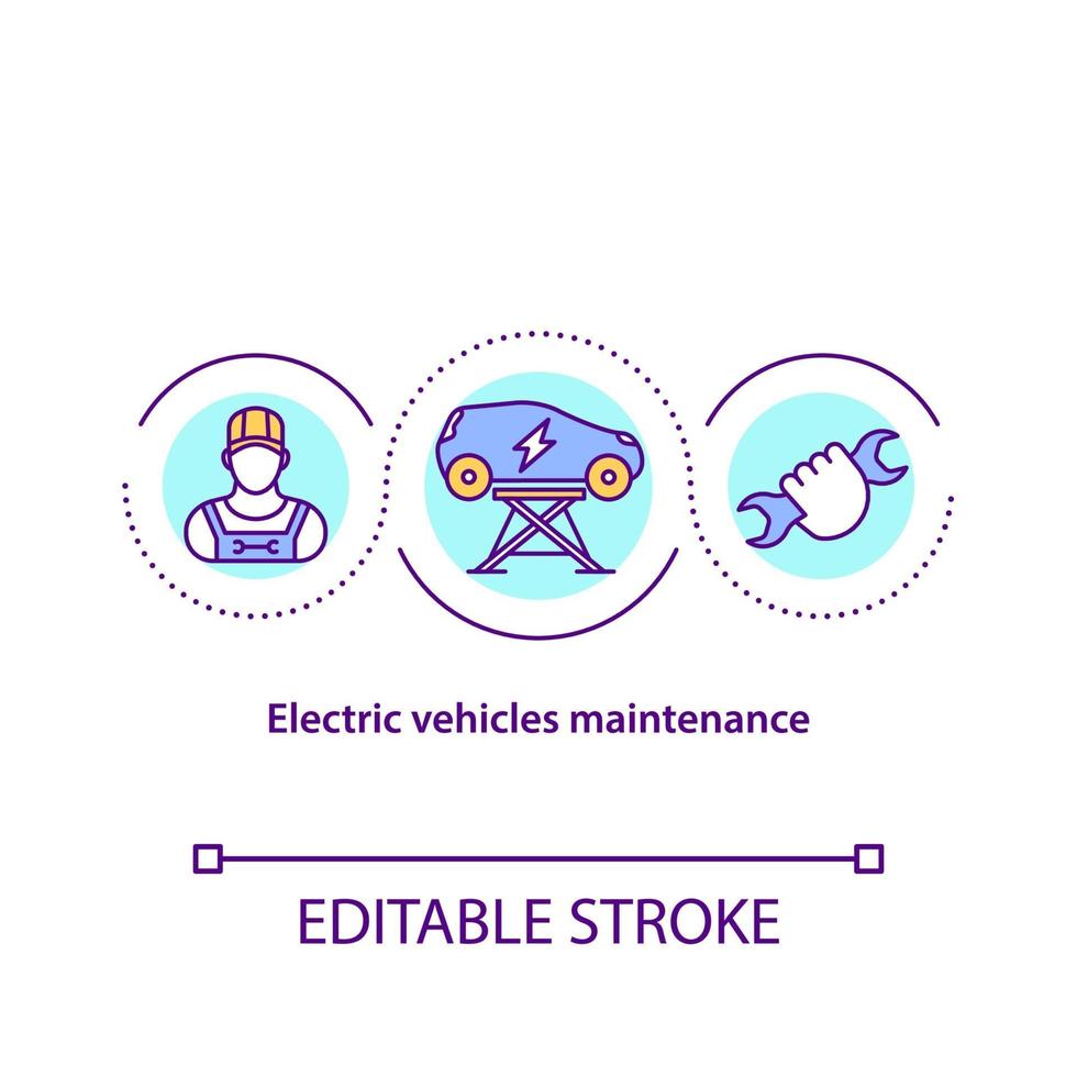 Symbol für das Wartungskonzept für Elektrofahrzeuge. vektor