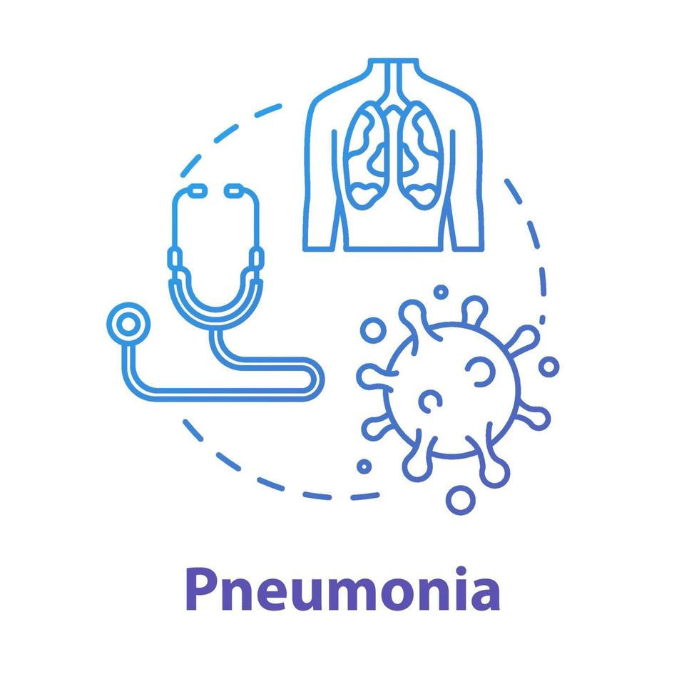 Symbol für das Konzept der Lungenentzündung vektor