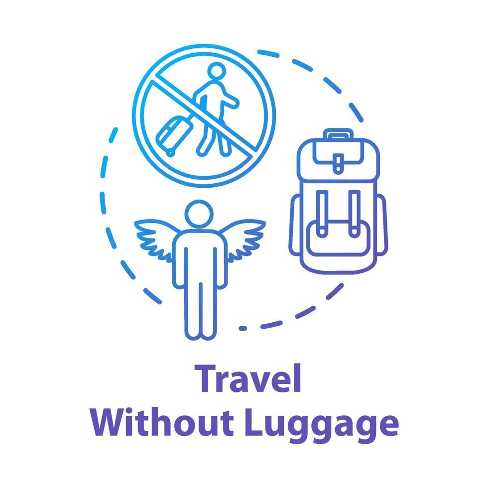 Reisen ohne Gepäckkonzept-Symbol vektor