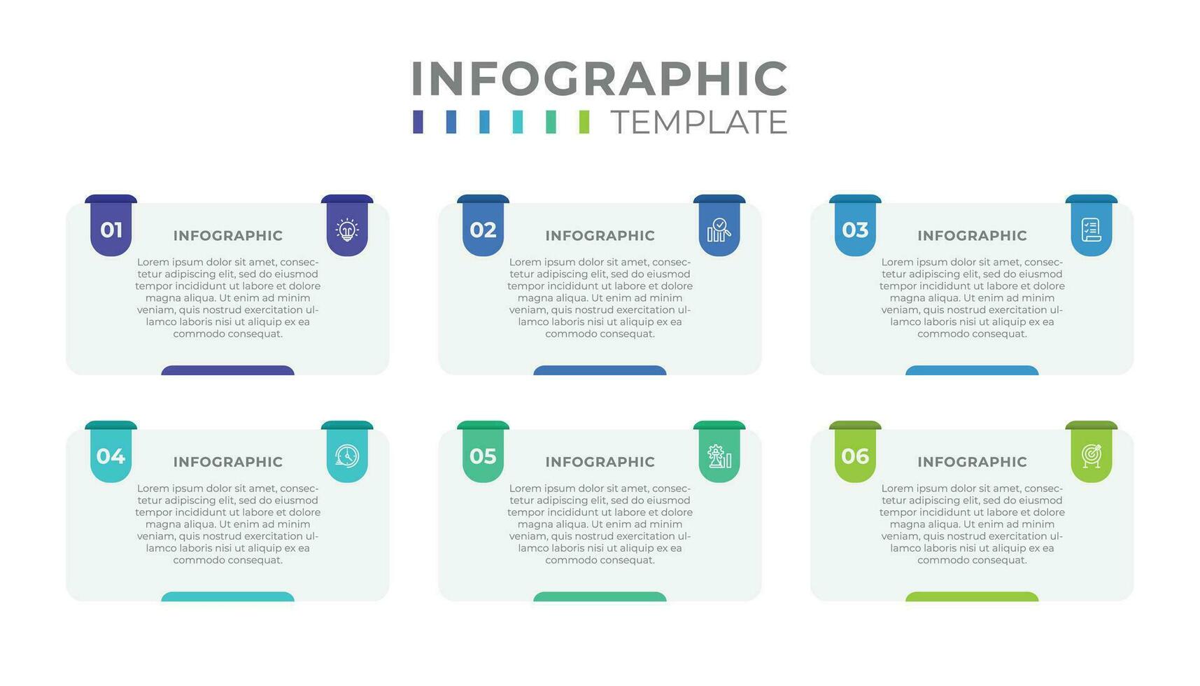 Geschäft Infografik Konzept mit sechs Schritte oder Möglichkeit und Symbole vektor