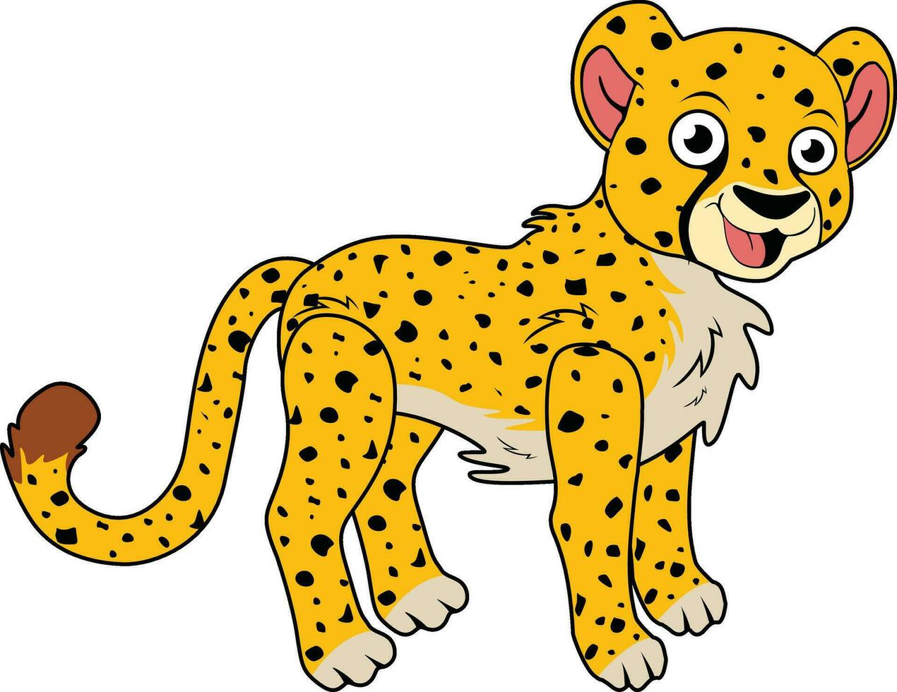 Design von ein Gepard posieren Stehen aufrecht vektor