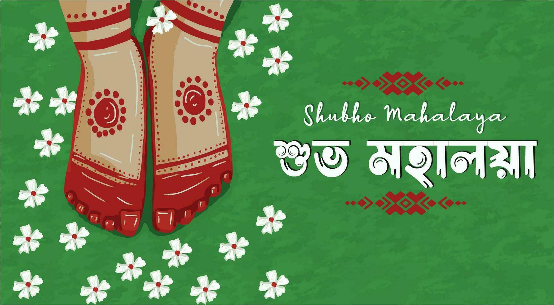 glücklich mahalaya Hintergrund. kulturell Ferien Feierlichkeiten, glücklich mahalaya Poster.dieses fesselnd Illustration Poster erfasst das Wesen von shubho Mahalaya, vektor