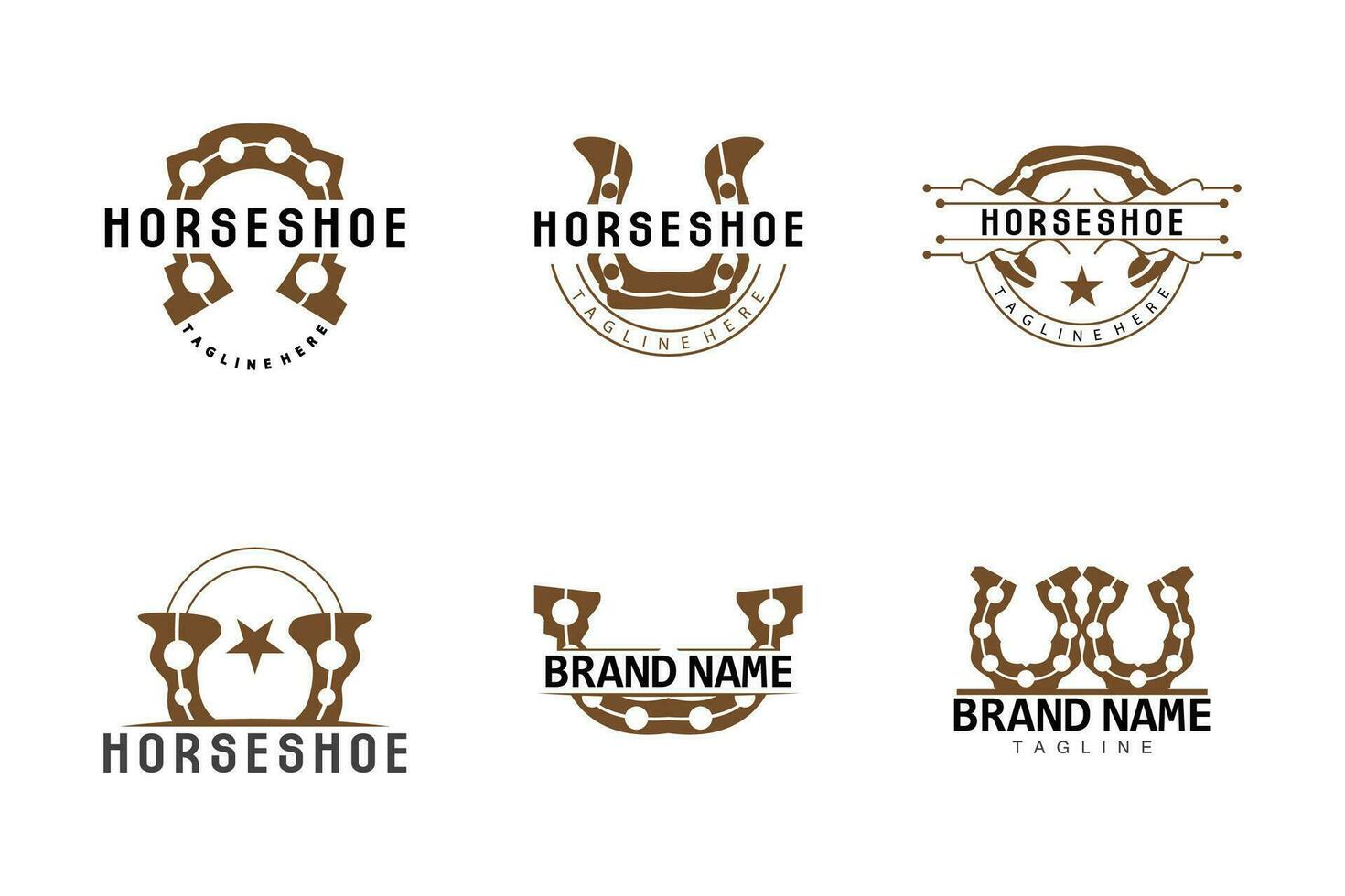 Hufeisen Logo einfach Vektor Design Jahrgang retro Western Illustrator Vorlage