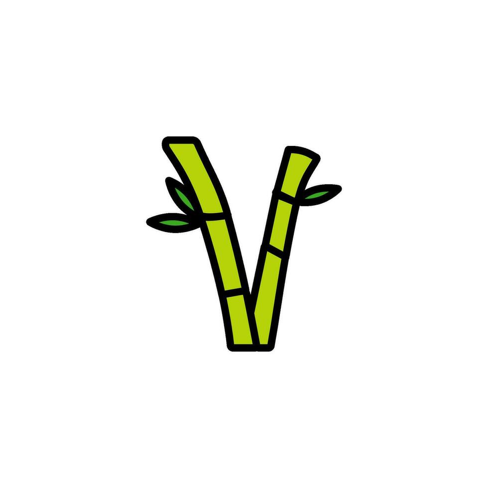 Bambus Symbol Vektor Design Vorlagen