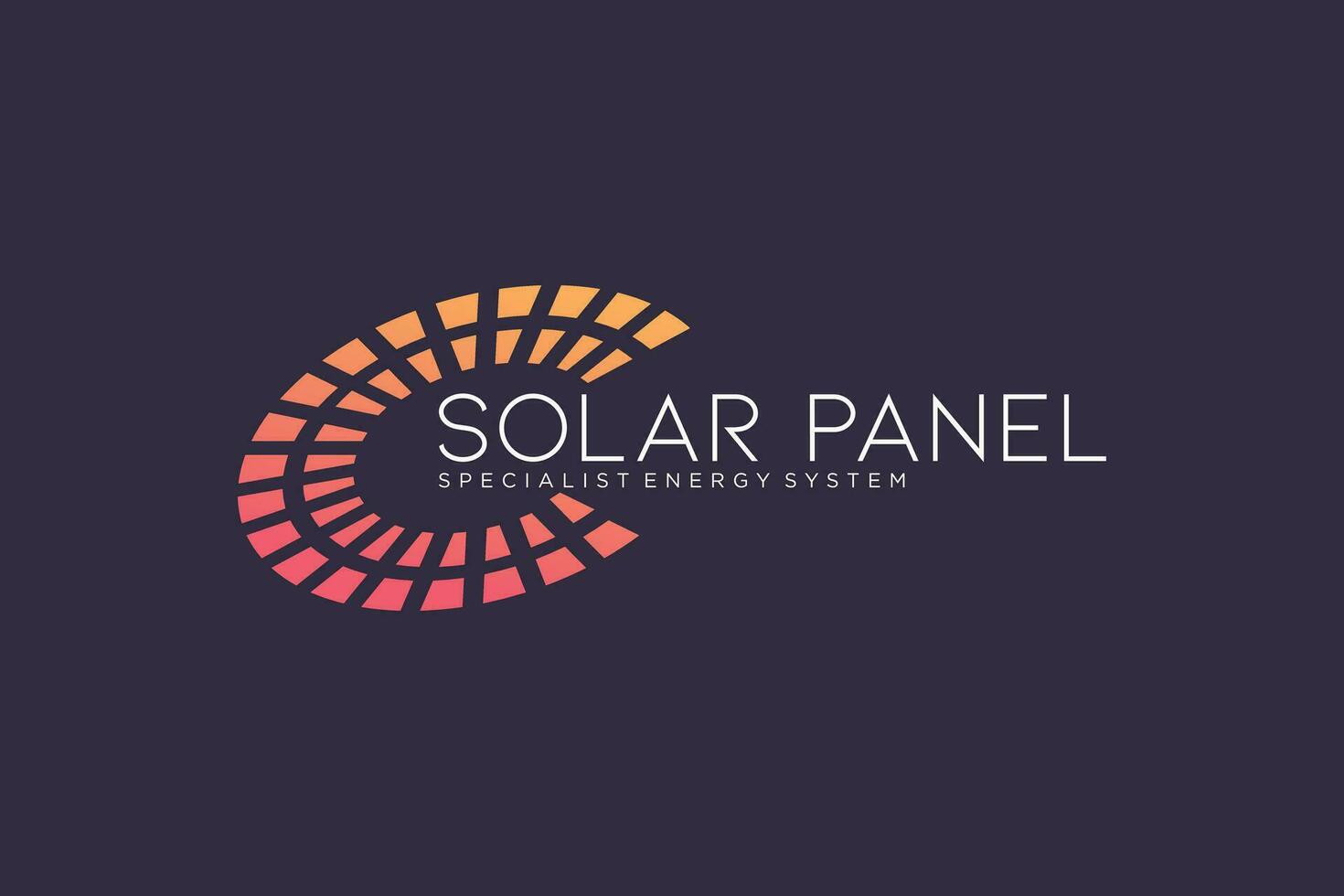 sol- panel logotyp design vektor med teknologi element begrepp