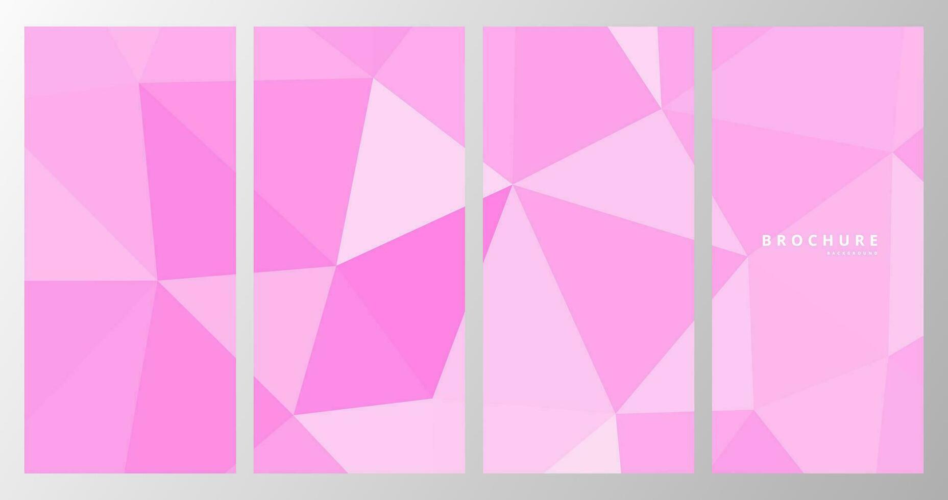 uppsättning av broschyrer med abstrakt rosa bakgrund vektor