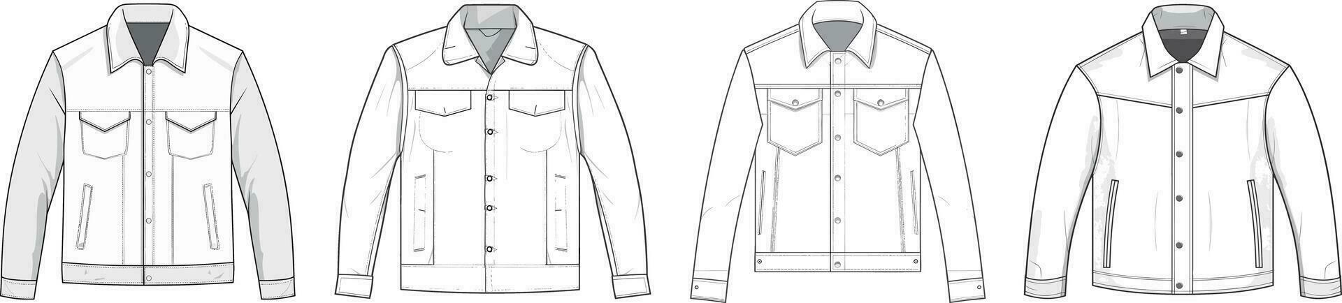 Vorlage Jacke Attrappe, Lehrmodell, Simulation, Vektor Illustration eben Design Gliederung