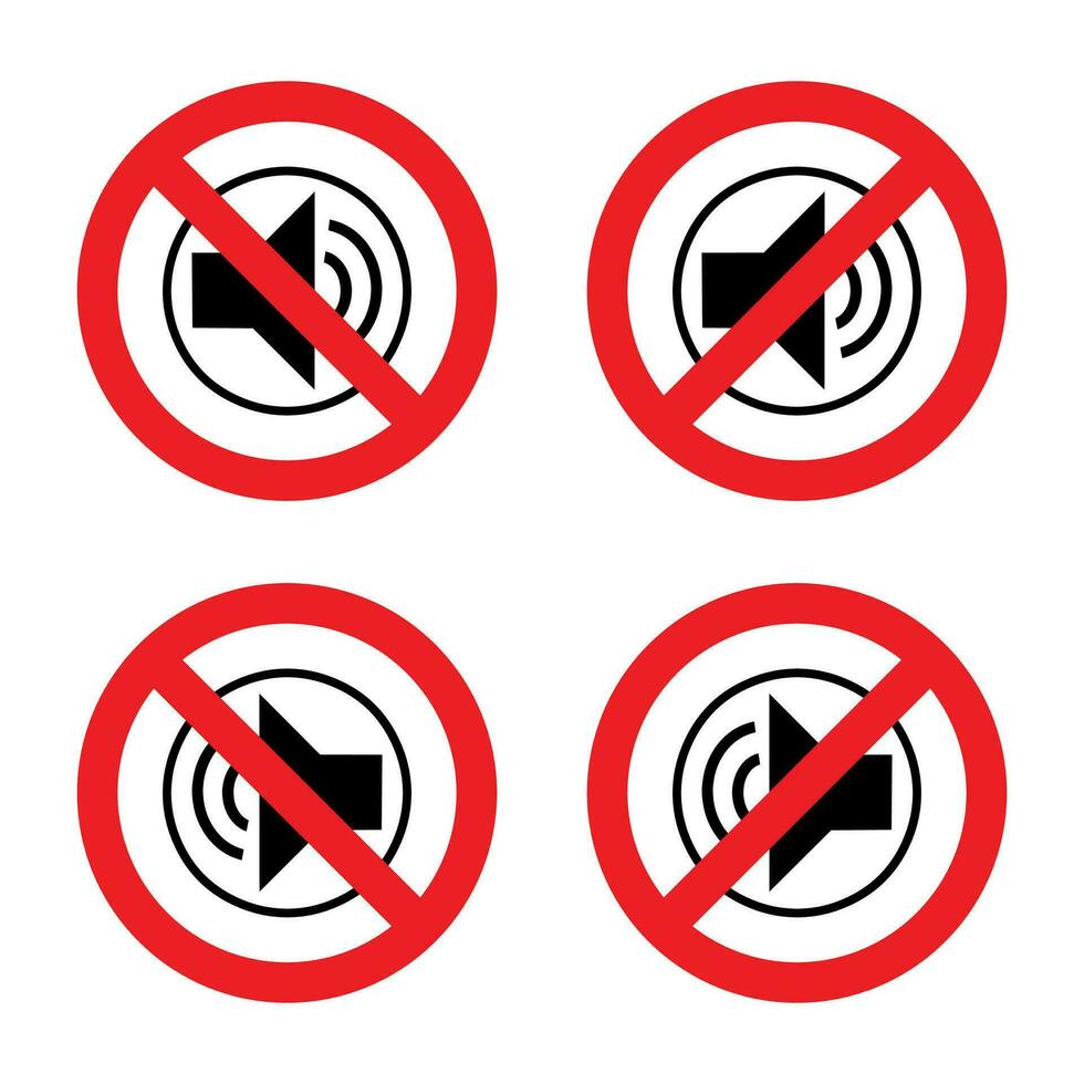 sluta volym, Nej högt tecken, do inte göra ljud förbud, do inte tillåta ljud, förbjuden ljud tecken vektor. vektor