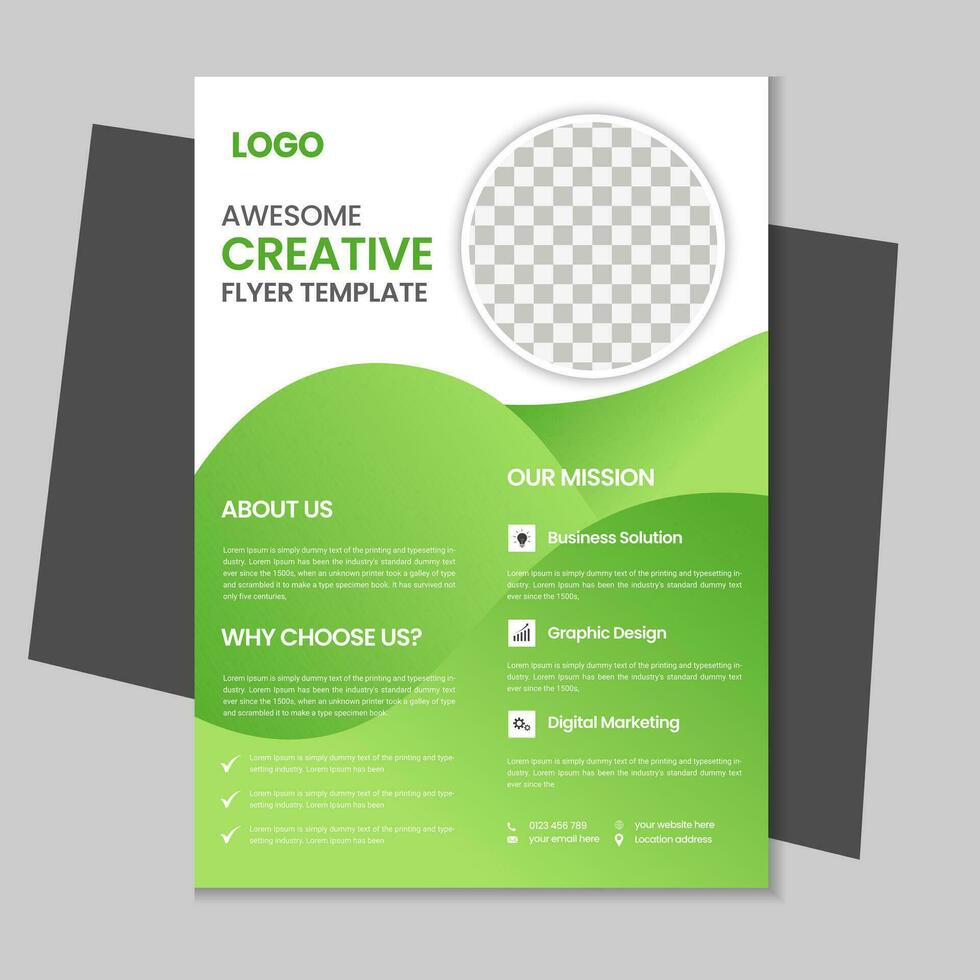 a4 Geschäft Flyer Vorlage Design, korporativ Broschüre, Marketing Flyer, Werbung Flyer Vorlage Design mit Attrappe, Lehrmodell, Simulation vektor