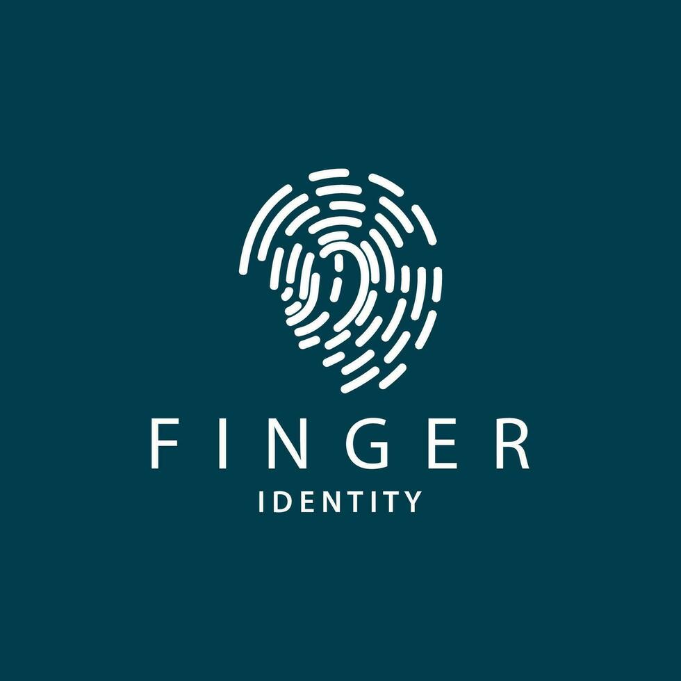 Prämie Fingerabdruck Logo, Mensch Identität Design einfach Linie Modell- Vorlage Illustration vektor