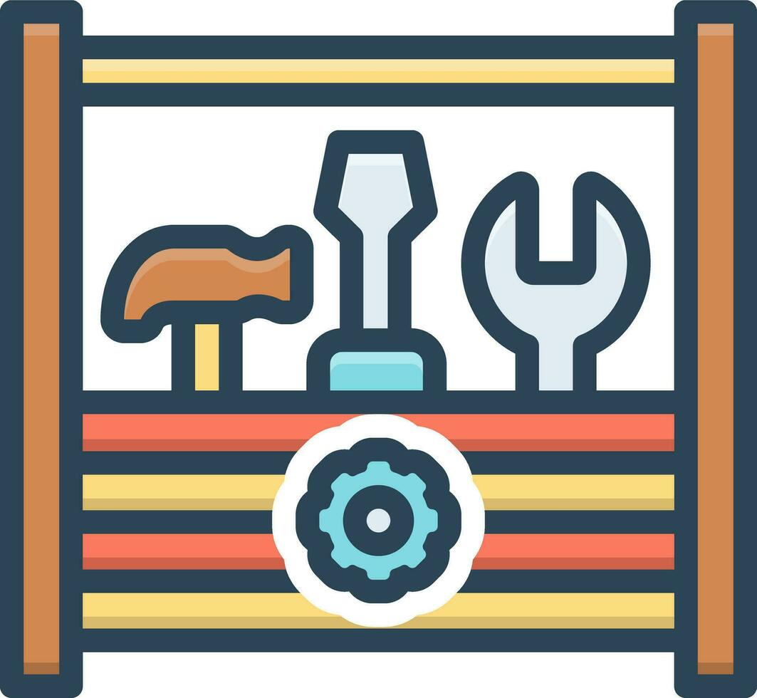 Färg ikon för toolkit vektor