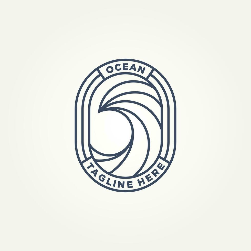 hav Vinka minimalistisk bricka linje konst logotyp mall vektor illustration design. enkel modern surfare, tillflykt hotell, Semester emblem logotyp begrepp