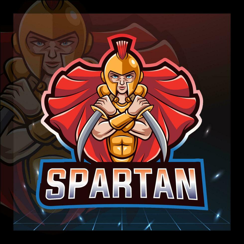 spartansk maskot. e sport logotyp design vektor