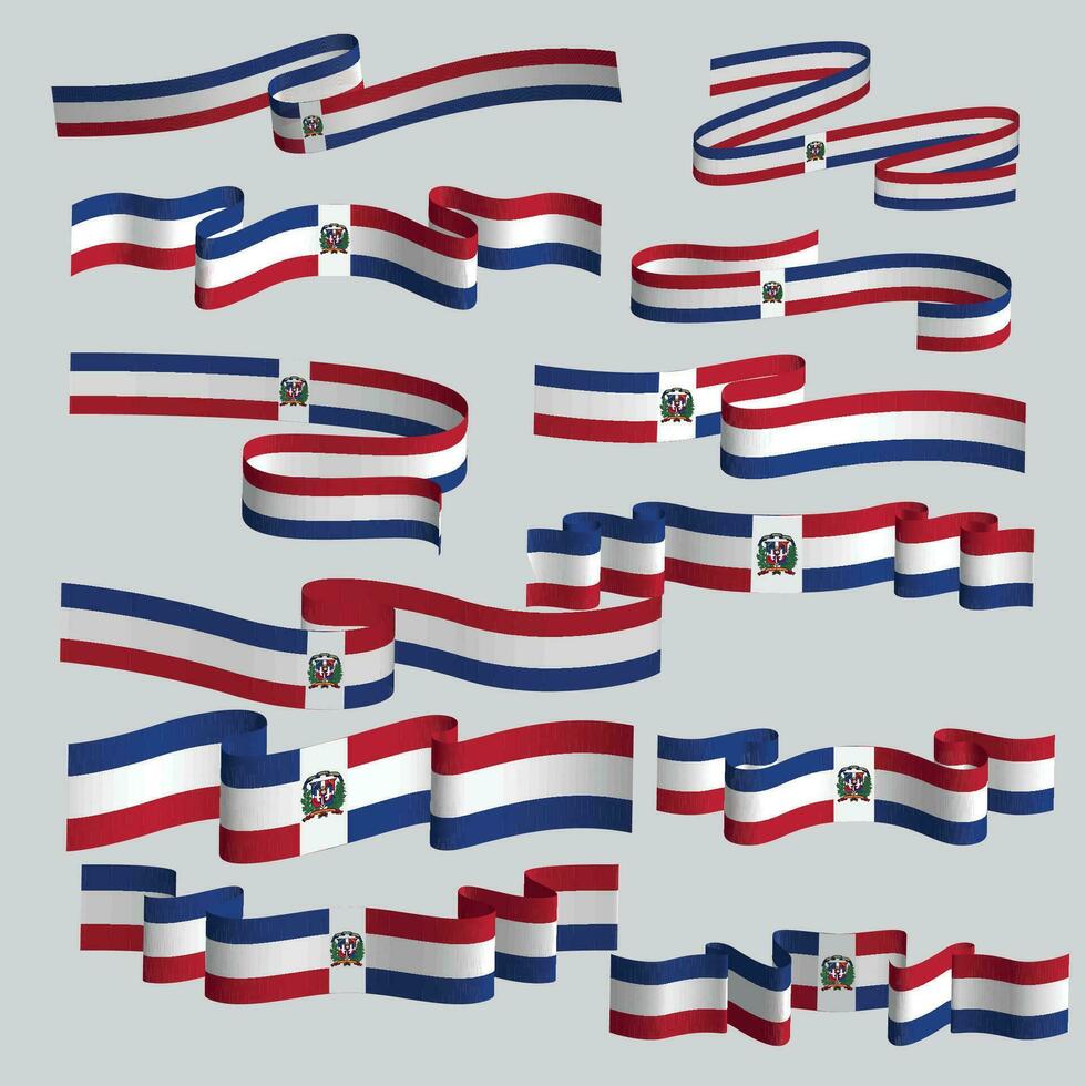 dominikanisch Republik Flagge Band Banner Vektor