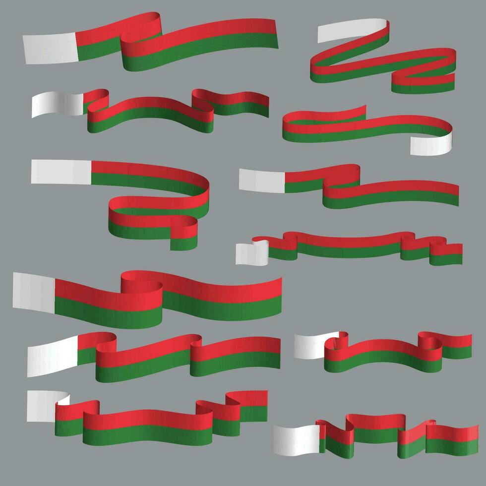 Madagaskar Flagge Band Banner Vektor