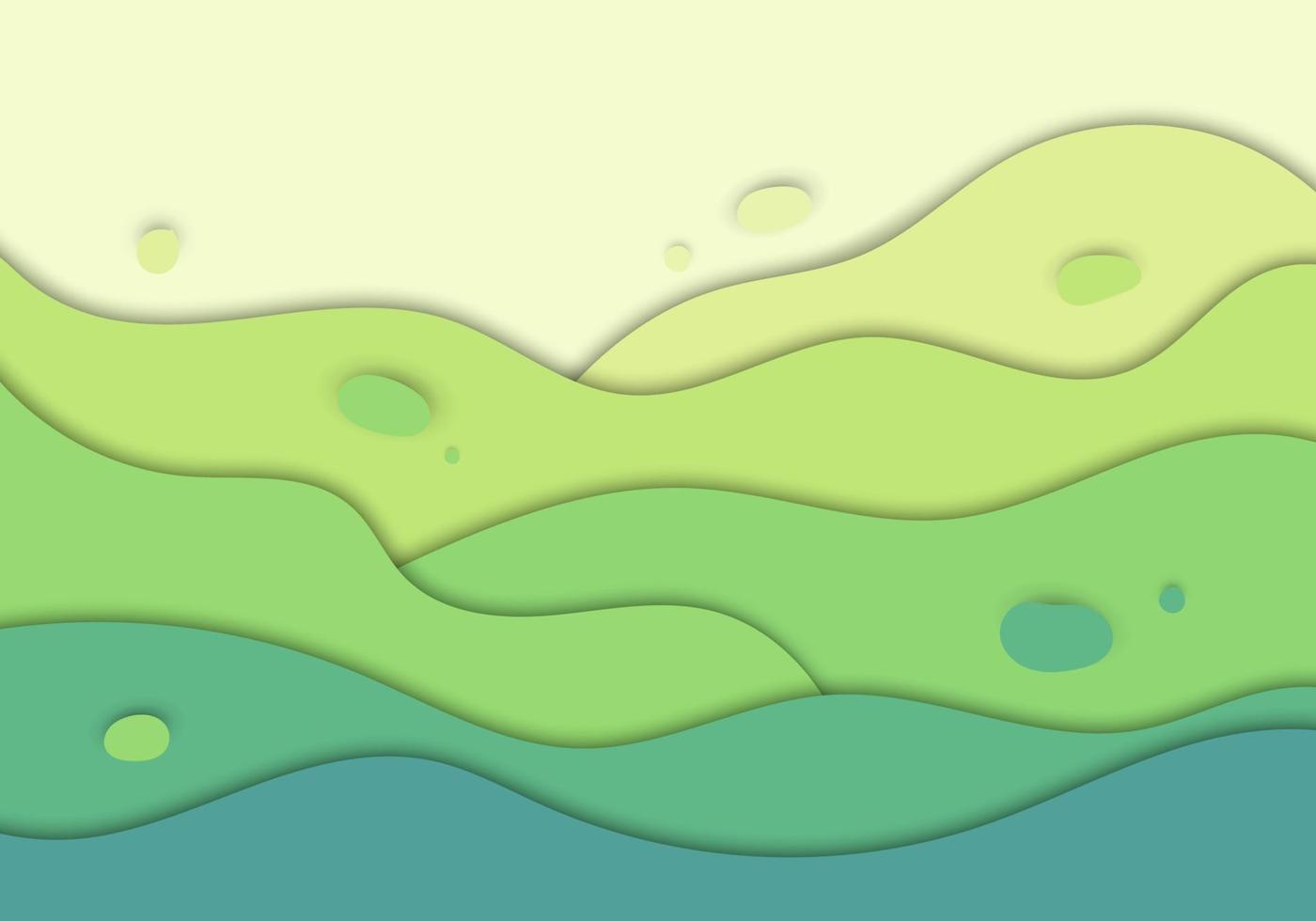 abstrakte grüne Naturwelle schnitzen Hintergrundpapierkunstart vektor