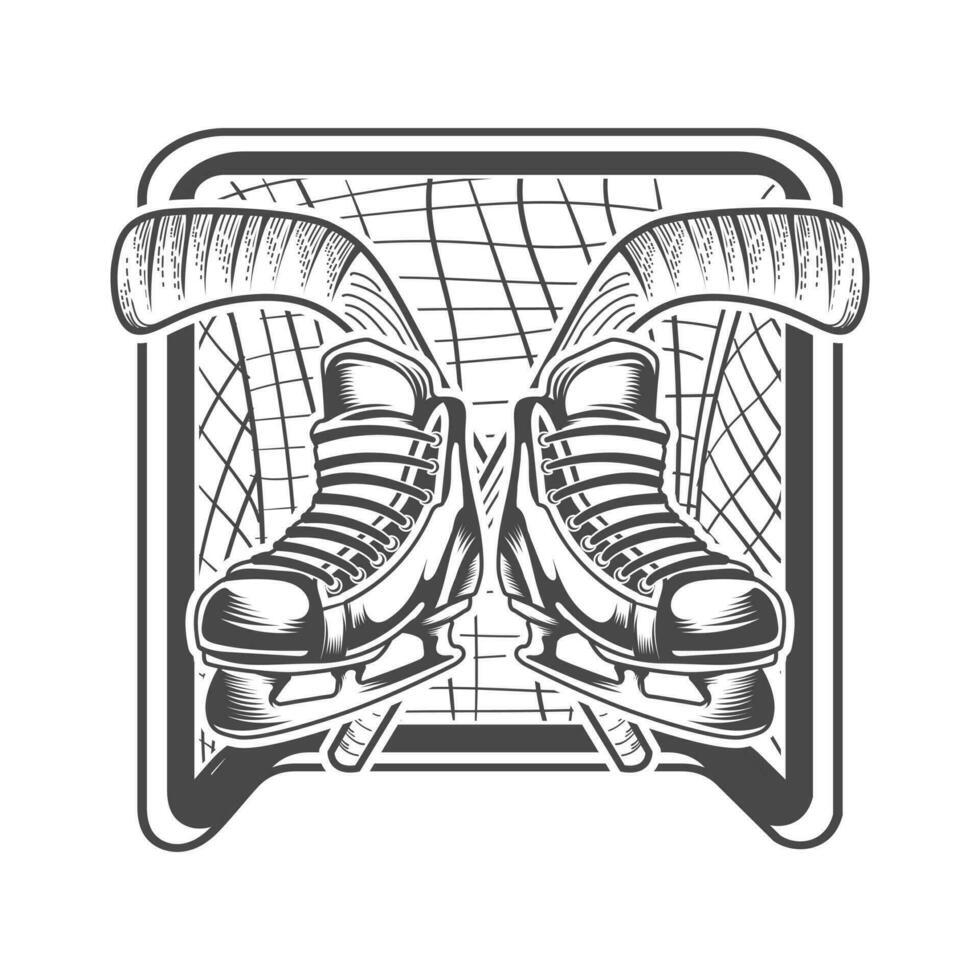 is hockey pinne skor och mål bar vektor bunt